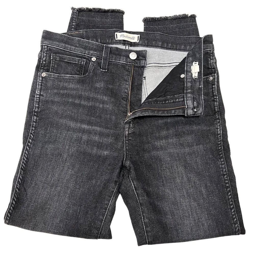 Madewell 10” High Rise Released Hem Black Wash Skinny Jeans Women’s 29 - Picture 11 of 16